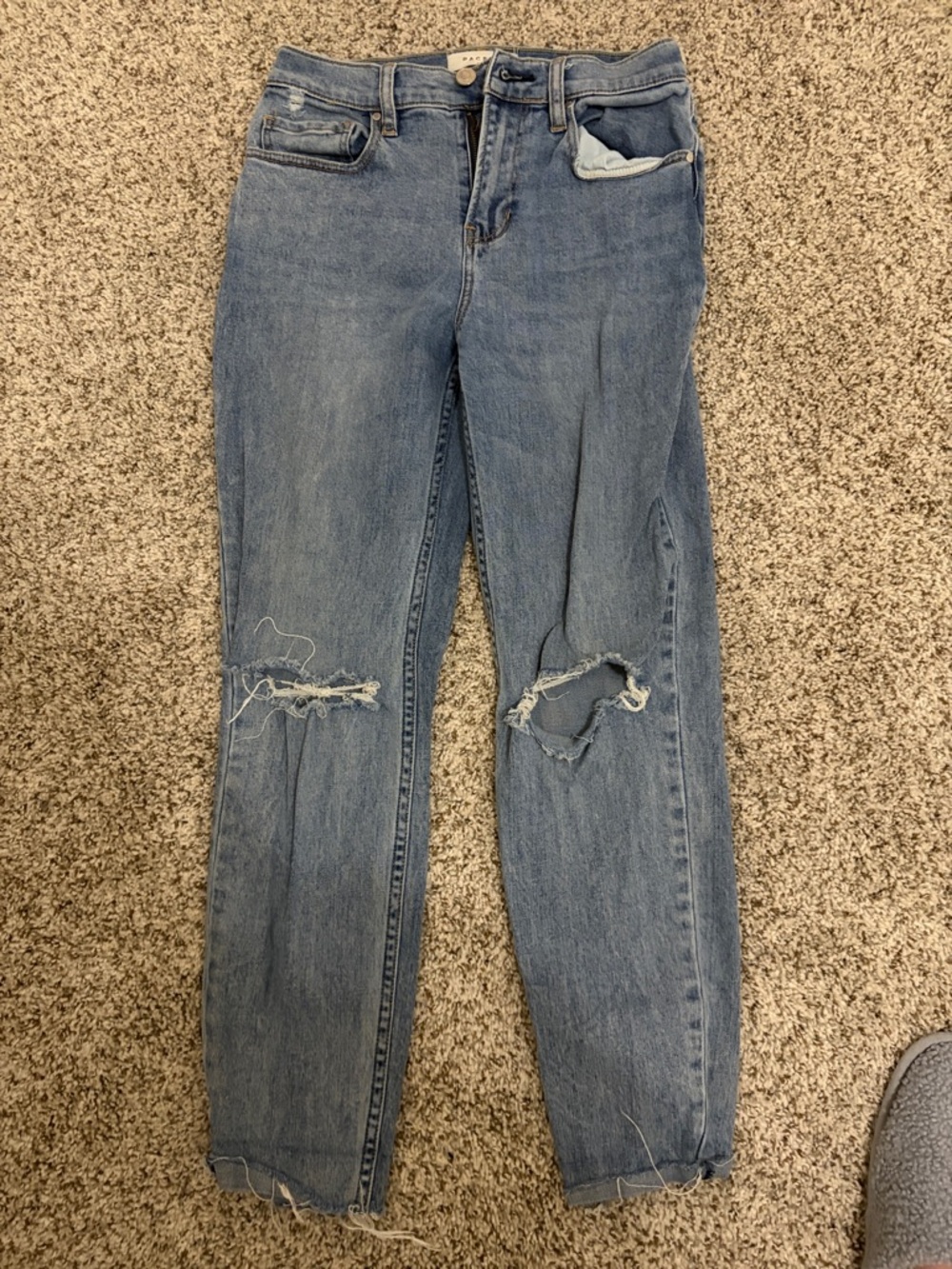 Pacsun Straight Leg Light Blue Distressed Women's Jeans